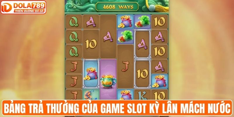 Bảng trả thưởng của game slot Kỳ Lân Mách Nước