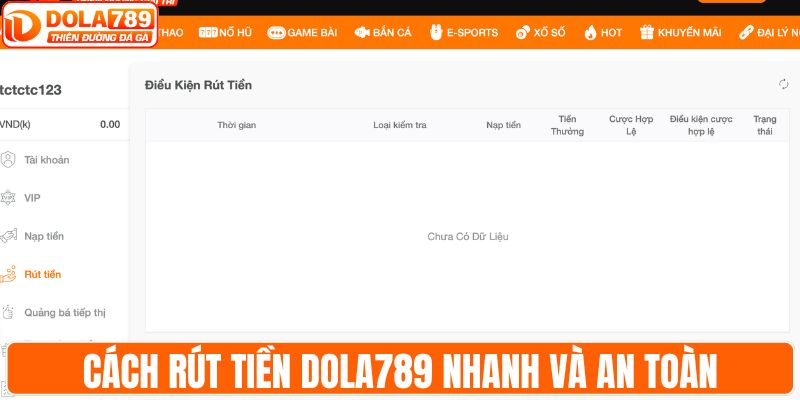 Cách rút tiền DOLA789 nhanh và an toàn