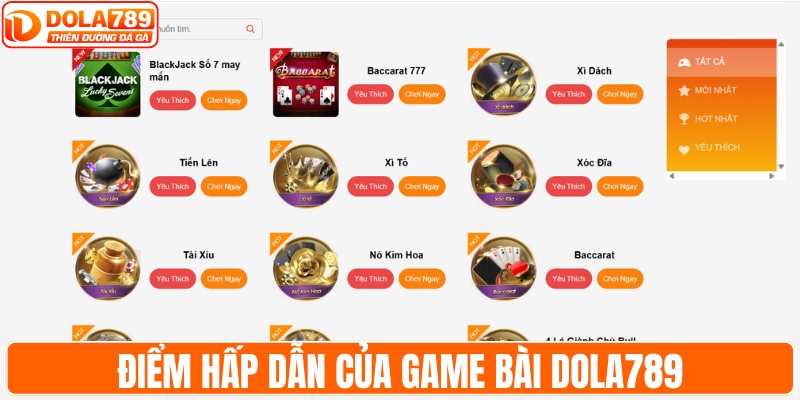 Điểm hấp dẫn của game bài DOLA789