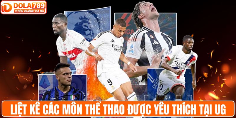 Liệt kê các môn thể thao được yêu thích tại UG