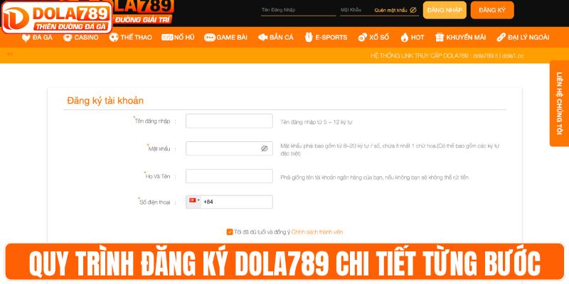 Quy trình đăng ký DOLA789 chi tiết từng bước