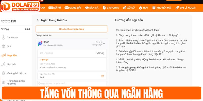 Tăng vốn thông qua ngân hàng
