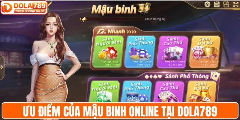 Ưu điểm của game bài mậu binh online tại DOLA789
